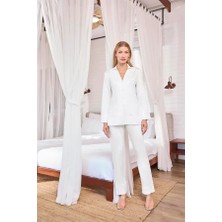 Hayat Store Arias Closet Uzun Kollu Önü Düğmeli Gömlek Yaka Pijama Takımı