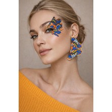 Gizy Store Polimer Kil Kelebek Küpe, Büyük Kelebek Küpe, Hediye Aksesuar, Özel Gün Takı