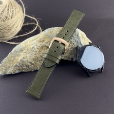 Kuzgun Deri Samsung Watch Seri 3 4 5 6 7 40 41 44MM, Fe, Active, Gear Serileriyle Uyumlu Hakiki Italyan Pueblo Deri El Yapımı 20MM Akıllı Pimli Deri Saat Kordonu