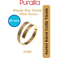 Puralia Büyük Boy Ayetel Kürsi Çelik Yüzük 20 mm