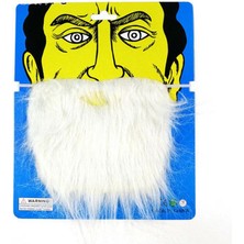 Emh Store Beyaz Kırçıllı Arkadan Lastikli Beyaz Takma Sakal Yetişkin Çocuk Uyumlu
