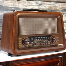 Feyza Design Nostaljik Radyo Bluetooth ve USB Bağlantılı, Güçlü Ses, Büyük Boy Tasarım