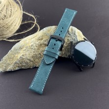 Kuzgun Deri Samsung Watch Seri 3 4 5 6 7 40 41 44MM, Fe, Active, Gear Serileriyle Uyumlu Hakiki Italyan Pueblo Deri El Yapımı 20MM Akıllı Pimli Deri Saat Kordonu