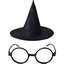 Emh Store Harry Potter Büyücü Şapkası ve Harry Potter Büyücü Gözlüğü Siyah Renk