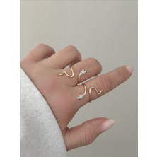 QA Quella Accessories Xuping Yılan 14 Ayar Soft Rose Altın Kaplama Ayarlanabilir Gold Yüzük