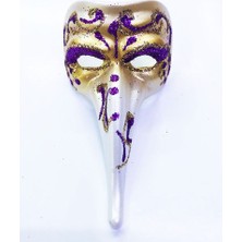 Emh Store Mor Renk Işlemeli Seramik Malzemeden Imal Venedik Uzun Maske Magnet