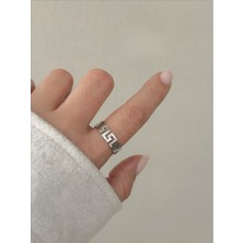 QA Quella Accessories Çelik Grek  Ayarlanabilir Gümüş Yüzük