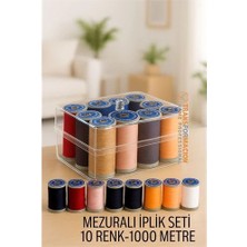 Hayat Store Dikiş Ipliği Seti - 10 Renk 1000 mt Kutulu Mezuralı Dikiş Seti ( Lisinya )