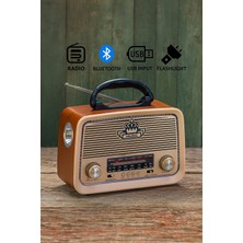Feyza Design Nostaljik Bluetooth Radyo, USB ve Sd Kart ile Mp3 Çalar