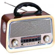 Feyza Design Nostalji Tasarımlı Bluetooth Radyo, Fm, Sd Kart, Yüksek Sesli, Şık Tasarım