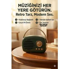 Feyza Design Retro Bluetooth Hoparlör, Fm Radyo, Usb, Kablosuz Ses Cihazı