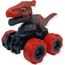 Hayat Store Sürtmeli Dinazor Arabalar 12 cm - H-20 - Kırmızı Parasaurolophus (Lisinya)