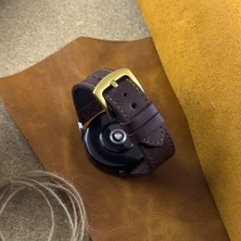 Kuzgun Deri Huawei Gt 2 / Gt 3 / Gt 4 / Gt 5 / Gt 6 Pro 46MM, Ultimate, Pro Modelleriyle Uyumlu El Yapımı Italyan Pueblo Hakiki Deri 22MM Akıllı Pimli Deri Saat Kordonu