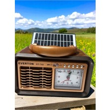 Feyza Design Şarjlı Güneş Paneliyle Çalışan Bluetooth Nostaljik Müzik Çalar Radyo