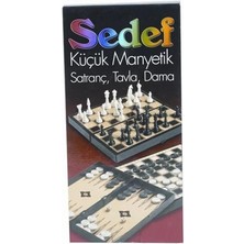 abnturk Manyetik 3lü Oyun Seti Satranç Tavla Dama Kapaklı Lüks Mıknatıslı Set