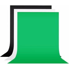 AZT 200X300CM 2X3MT Chromakey Siyah Beyaz ve Yeşil Fon Perdesi Fotoğrafçılık Video Canlı Yayın Tv Kayıtları Vb.