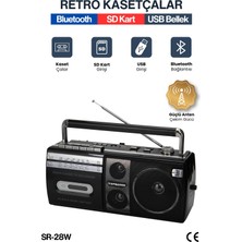 Feyza Design Retro Kasetçalar Teyp Bluetooth Hoparlör USB Sd Kart Aux Bağlantılı