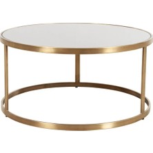 Muva Concept Halo Modern Aynalı Metal Orta Sehpa