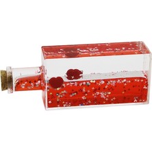 Go İthalat Kırmızı Su Kalp - Yıldız Dikdörtgen Mika Şişe Yüzen Batmayan Dekoratif Biblo AKVARYUM4.2X6.4X17CM (5440)
