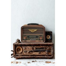 Feyza Design Nostaljik Tasarımlı Taşınabilir Bluetooth Radyo, Usb, Sd, Fm, Am, Sw