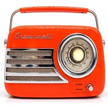 Feyza Design Retro Tasarımlı Bluetooth Fm Radyo, Turuncu Renk, Taşınabilir ve Şık