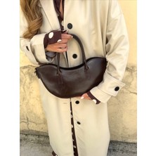 QA Quella Accessories Fora Deri Fermuarlı Askılı El Kol Omuz Çapraz Acı Kahve Çanta