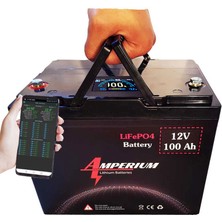AMPERIUM12.8V 100AH Lifepo4 Akü-20 Yıl Ömür