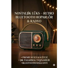 Feyza Design Yüksek Ses Kaliteli Retro Bluetooth Hoparlör, Fm Radyo ve USB Girişli