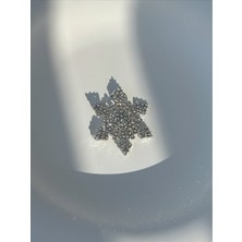 QA Quella Accessories Zirkon Tasarım Kar Tanesi Gümüş Kaplama Broş