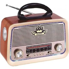 Feyza Design Nostalji Tasarımlı Bluetooth Radyo, Fm, Sd Kart, Aux, Şık ve Şık Tasarım