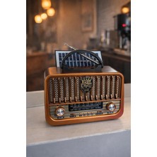 Feyza Design Nostaljik USB Fm Bluetooth Panel Radyo, Şık ve Çok Fonksiyonlu Tasarım