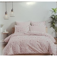 Karamanlı Home 2 Adet Fermuarlı Yastık Alezi Hediyeli % 100 Pamuk  Ranforce Çift Kişilik Nevresim Takımı Pembe 4 Parça 200X 220CM Nefes Alır Terletmez