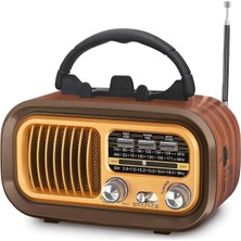 Feyza Design Şarjlı Radyo Bluetooth USB Sd Fm Telefon Standlı Cameron CM-840T