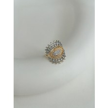 QA Quella Accessories Özel Seri   Göz Zirkon Ayarlanabilir 14K Gold Yüzük