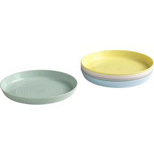 IKEA Quality 6 Parça Bebek & Çocuk Tabak Seti Çap 19 cm Beslenme Tabağı Yemek Takımı Plastik