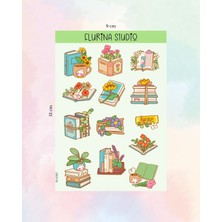 Kawaii Kitaplar Iı Sticker Sayfası (Beyaz Kağıt)