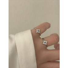 QA Quella Accessories Özel Seri Lacivert Zirkon Kutup Yıldızı Gümüş Ayarlanabilir Yüzük