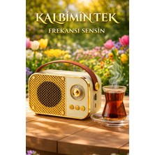 Feyza Design Mini Nostaljik Radyo Bluetooth Tf Kart USB Fm Radyo Hoparlör Yüksek Bass