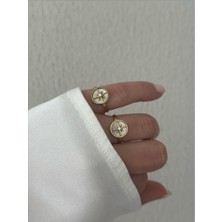 QA Quella Accessories Çelik Sedef Kutup Yıldızı Serçe Parmak Ayarlanabilir Gold Yüzük