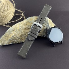 Kuzgun Deri Samsung Watch Seri 3 4 5 6 7 40 41 44MM, Fe, Active, Gear Serileriyle Uyumlu Hakiki Italyan Pueblo Deri El Yapımı 20MM Akıllı Pimli Deri Saat Kordonu