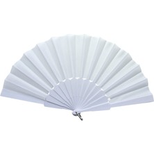 Emh Store Plastik Düz Kumaş Yelpaze 12 Li Beyaz