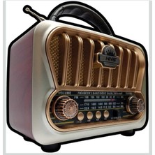Feyza Design Nostaljik Ahşap Mini Radyo, Tws, Bluetooth, 18650 Pil, Fm, Antenli