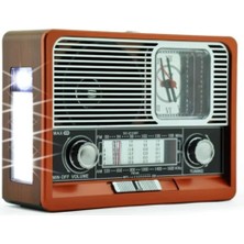 Feyza Design Nostaljik Tasarımlı Bluetooth Radyo ile Saatli ve Çok Fonksiyonlu Ahsap Görünümlü