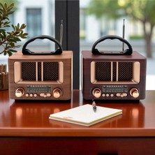 Feyza Design Retro Tasarımlı Taşınabilir Radyo, Kaliteli Ses ve Şık Görünüm