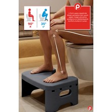 Pazarika Anatomik Klozet Altı Destek Basamağı - Konforlu Diz Dizilimi Sağlayan Banyo Taburesi