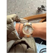 Baghes Gold Gümüş Çift Renkli Unisex Saat - Şık Tasarım Takvimli