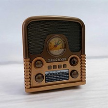 Feyza Design Nostajık Görünümlü Saatli Bluetooth Radyo Müzik Çalar