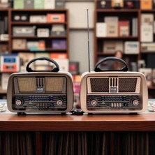 Feyza Design Retro Tarzda Taşınabilir Radyo, Kaliteli Ses ve Şık Tasarım