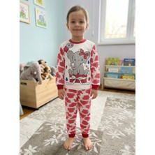 Yağmur Giyim Supermını Fil Desenli Kız Çocuk Pijama Takımı 4-6 Yaş 3185