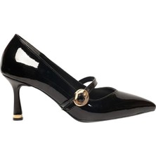 Ulusoy Renas Zenne Stiletto 1183 Kadın Günlük Ayakkabı 11183 Siyah Rugan